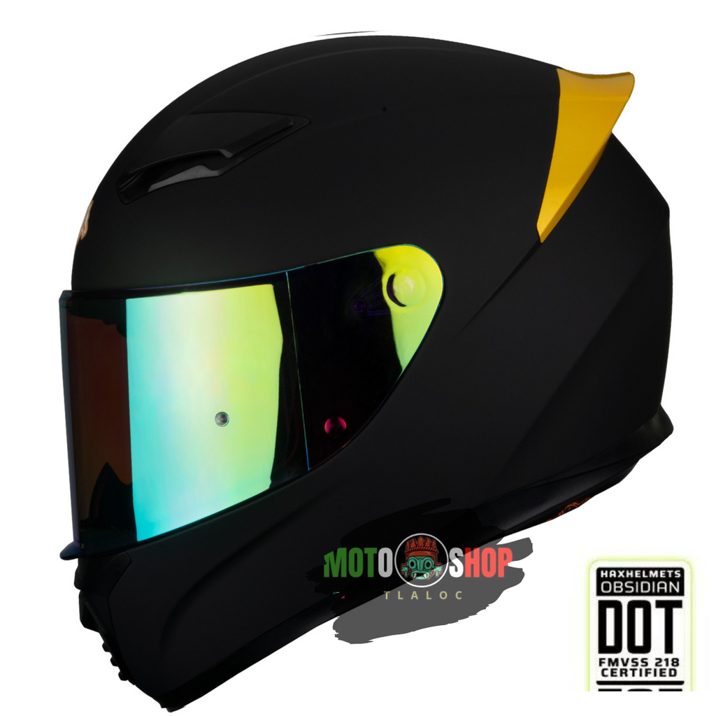 CASCO INTEGRAL OTS HUSKY NEGRO DORADO SOLID MATE