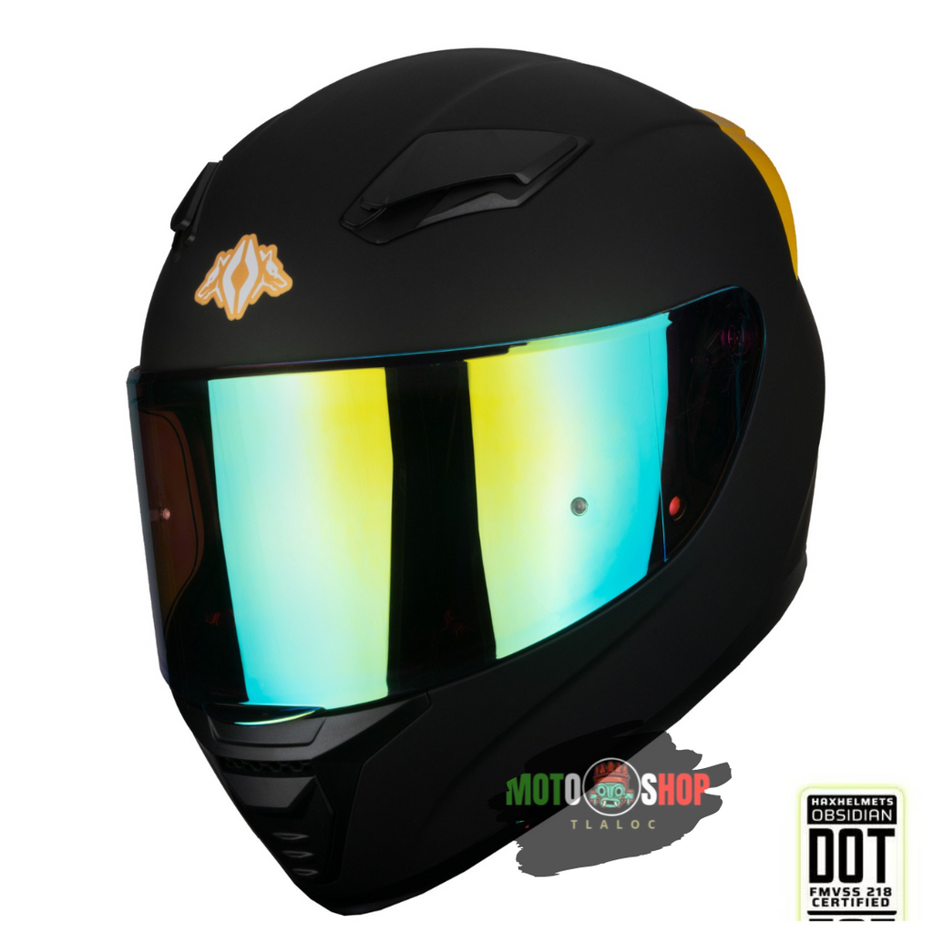 CASCO INTEGRAL OTS HUSKY NEGRO DORADO SOLID MATE