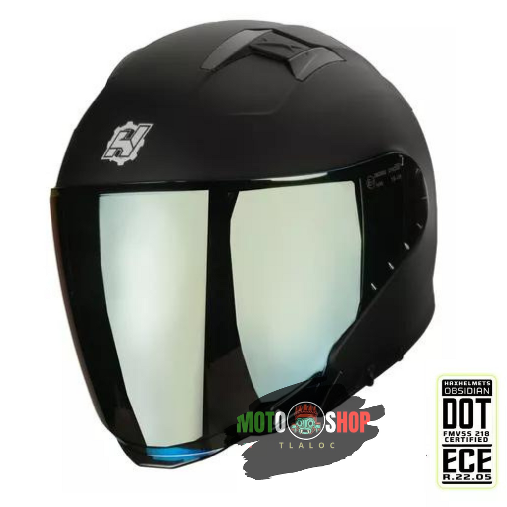 CASCO HAX JET 3/4 EMERALD NEGRO MATE