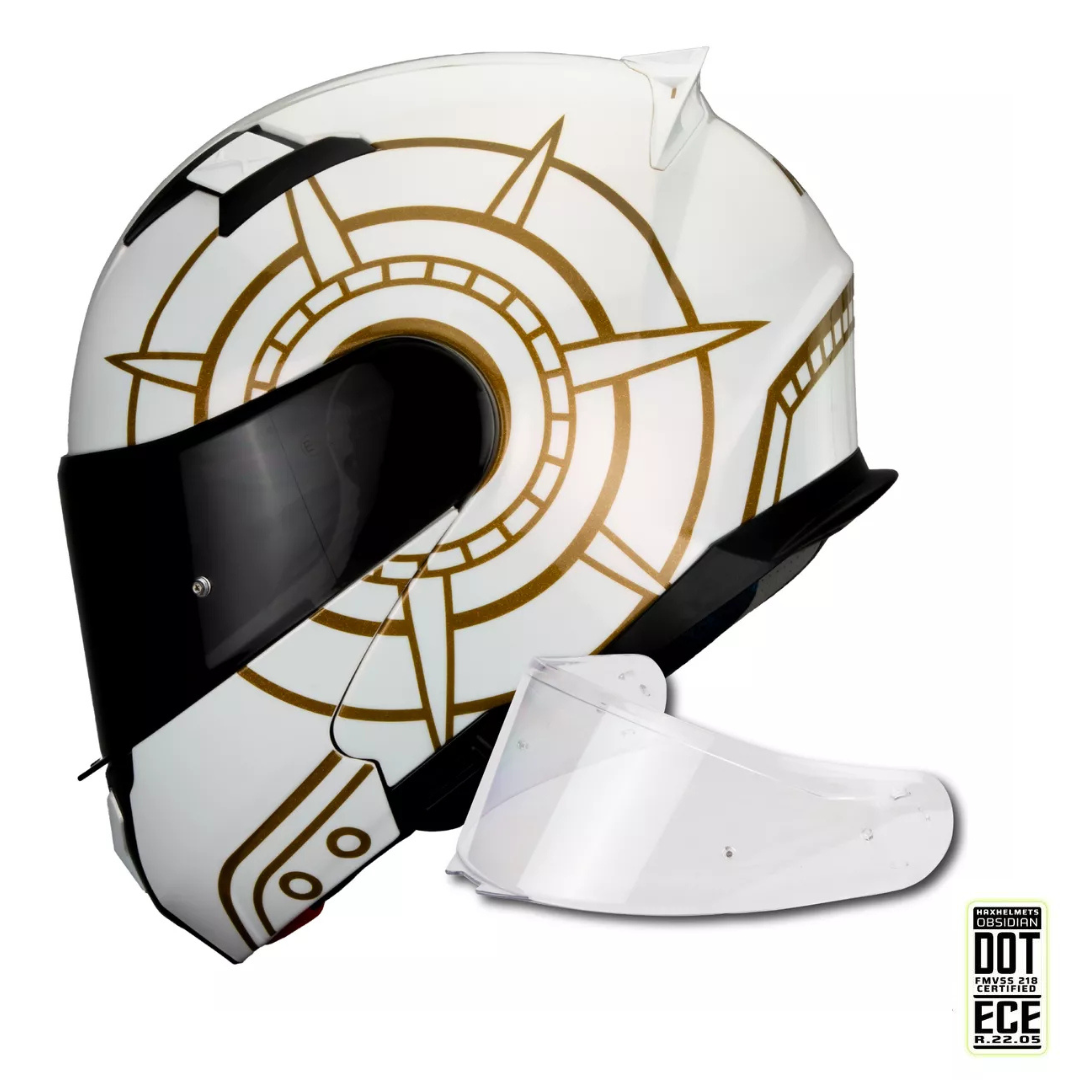 CASCO HAX ABATIBLE AMATISTA TONATIUH BLANCO BRILLOSO