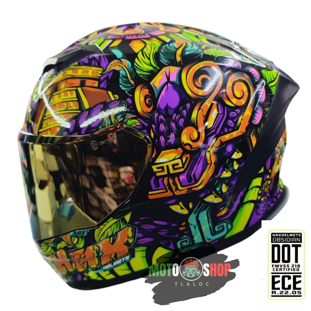 CASCO INTEGRAL HAX FORCE KUKULCAN MORADO BRILLOSO