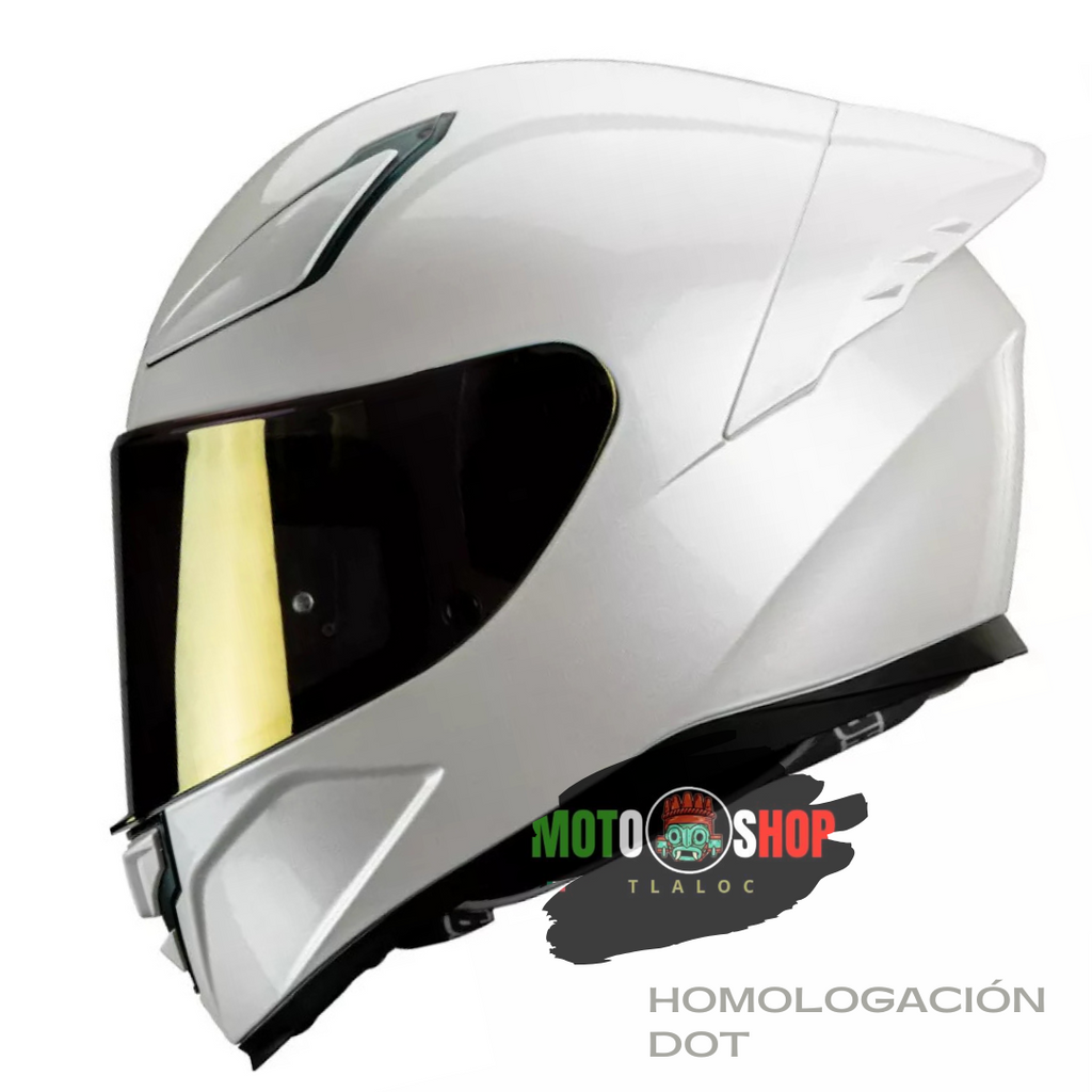 CASCO INTEGRAL HAX ONIX BLANCO SOLID BRILLOSO