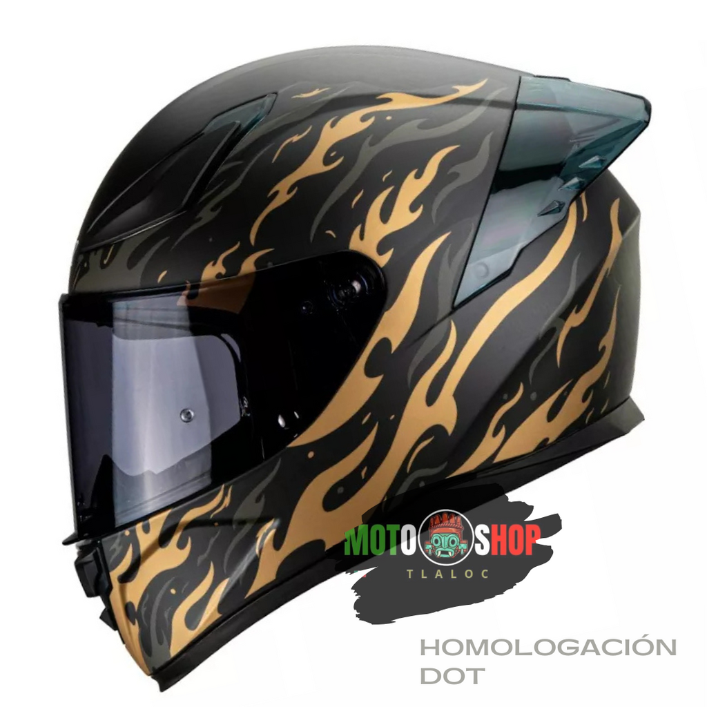 CASCO INTEGRAL HAX ONIX NEGRO DORADO MATE
