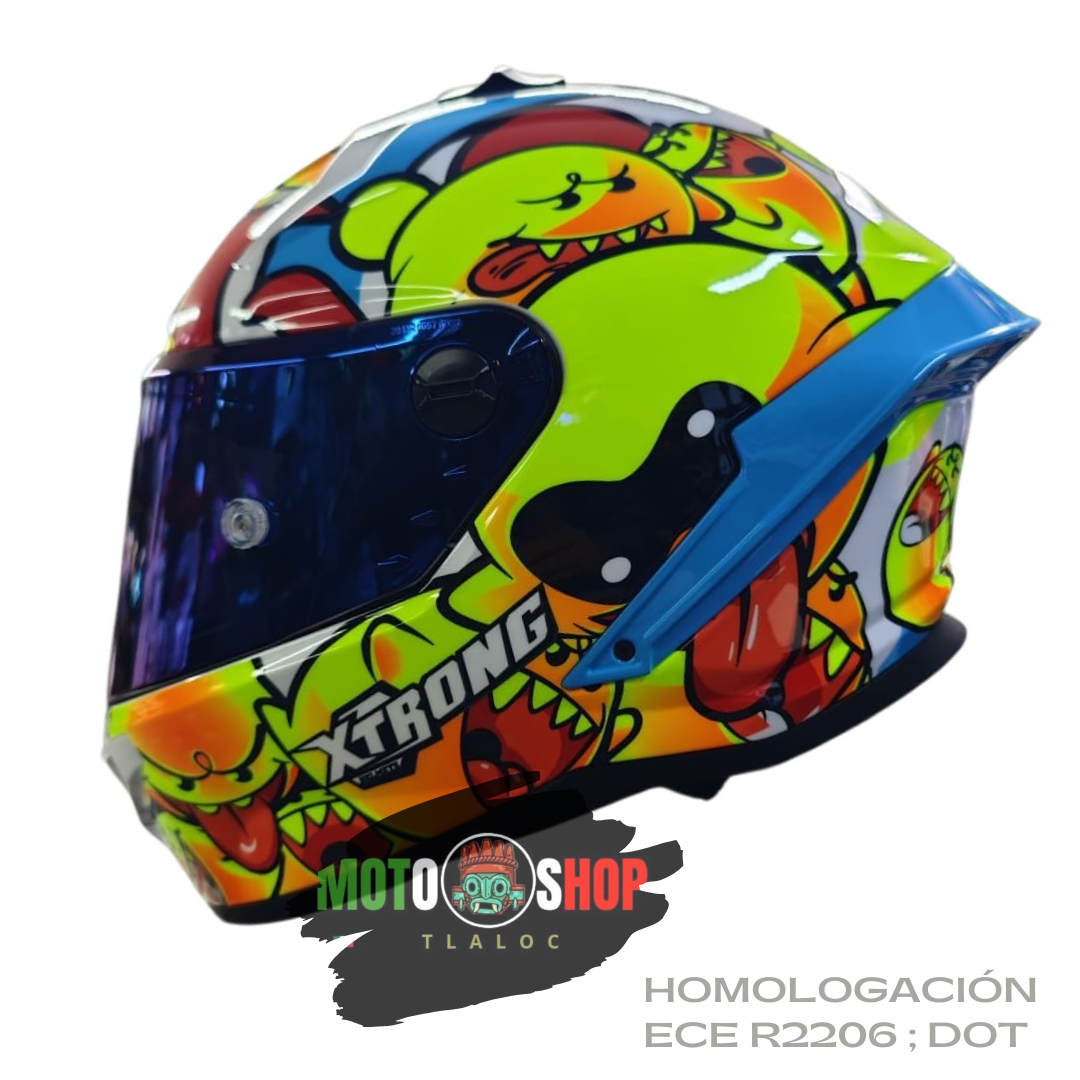 CASCO INTEGRAL XTRONG XTR-352 FANTASMAS BRILLOSO