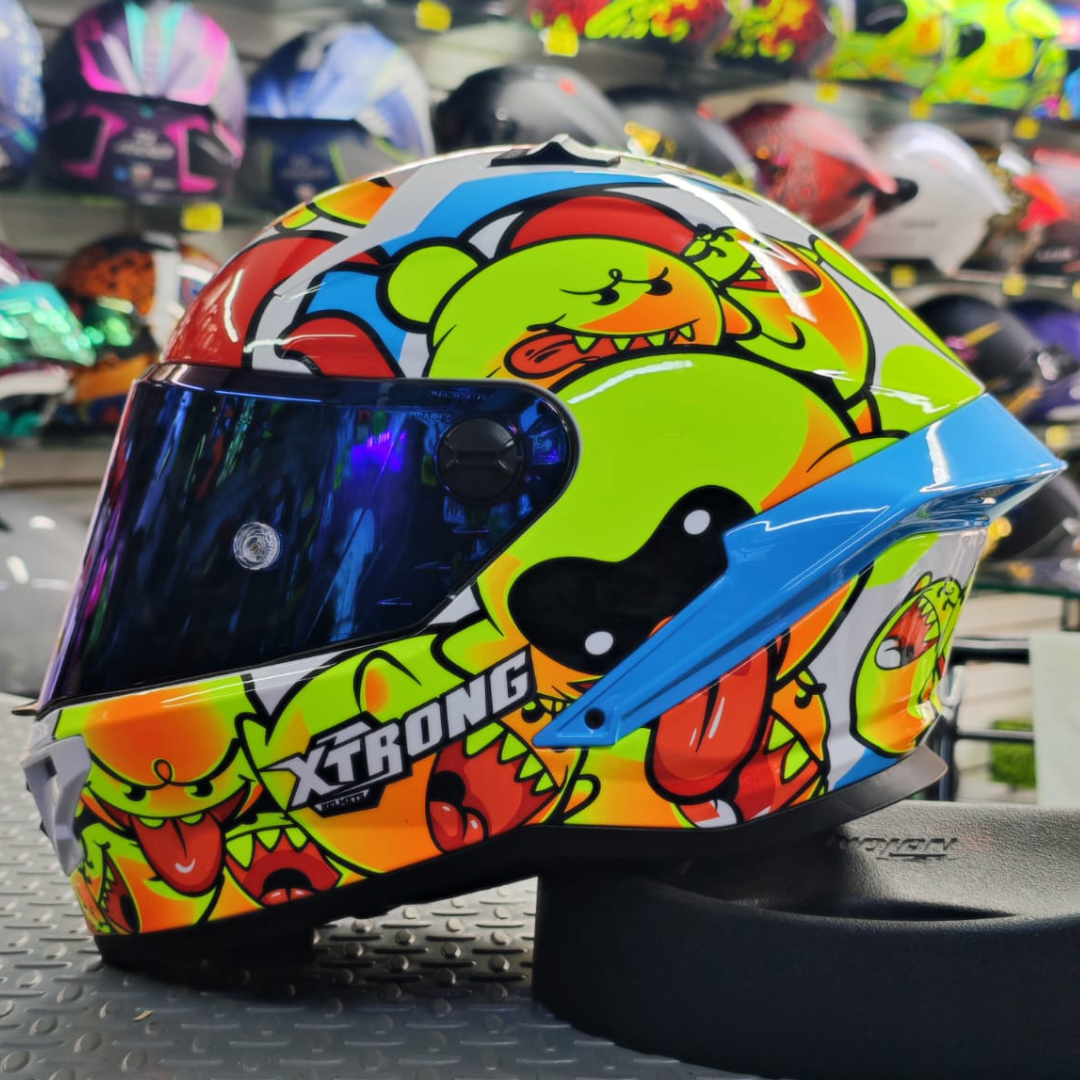 CASCO INTEGRAL XTRONG XTR-352 FANTASMAS BRILLOSO
