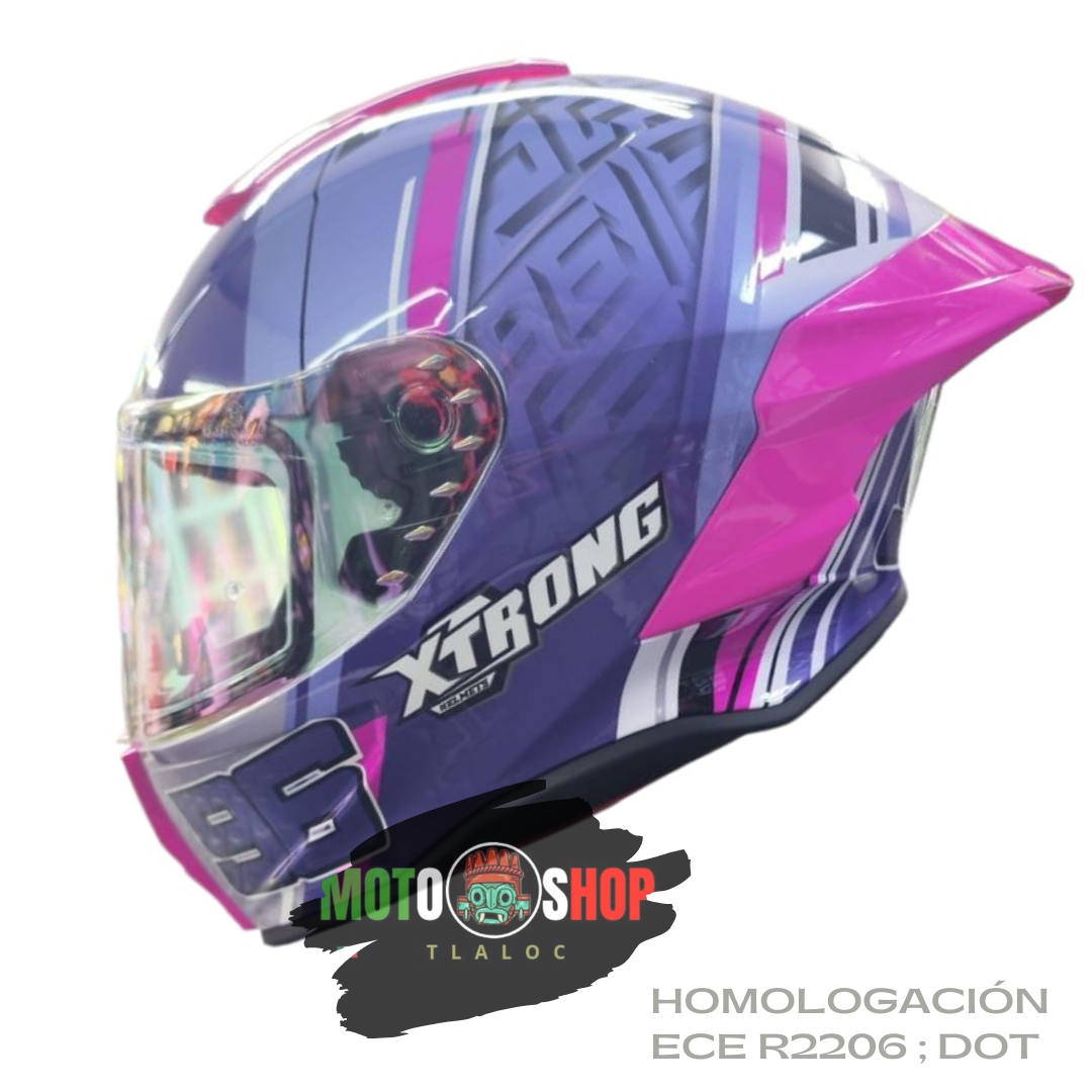 CASCO INTEGRAL XTRONG XTR-820 TRIBUTE 96 ROSA BRILLOSO