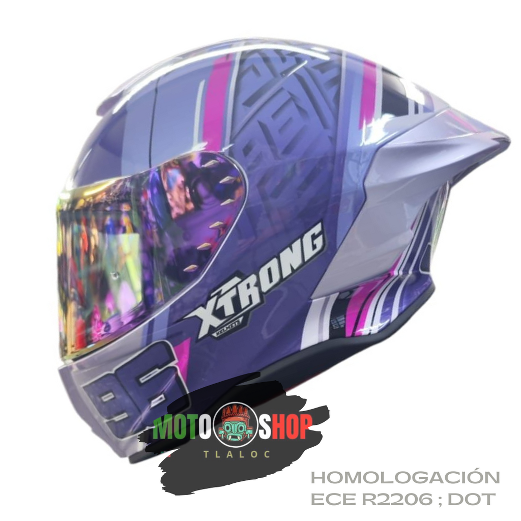 CASCO INTEGRAL XTRONG XTR-820 TRIBUTE 96 MORADO BRILLOSO