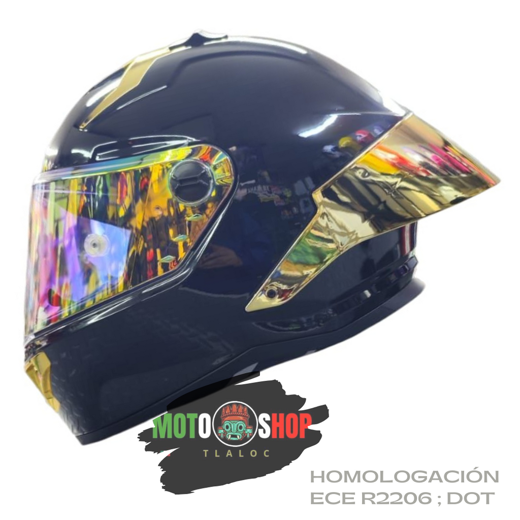 CASCO XTRONG XTR352 R1 NEGRO DORADO BRILLOSO