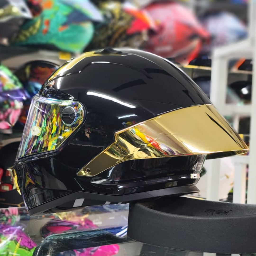 CASCO XTRONG XTR352 R1 NEGRO DORADO BRILLOSO