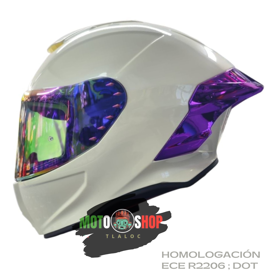 CASCO INTEGRAL XTRONG XTR-820 BLANCO PERLA MORADO