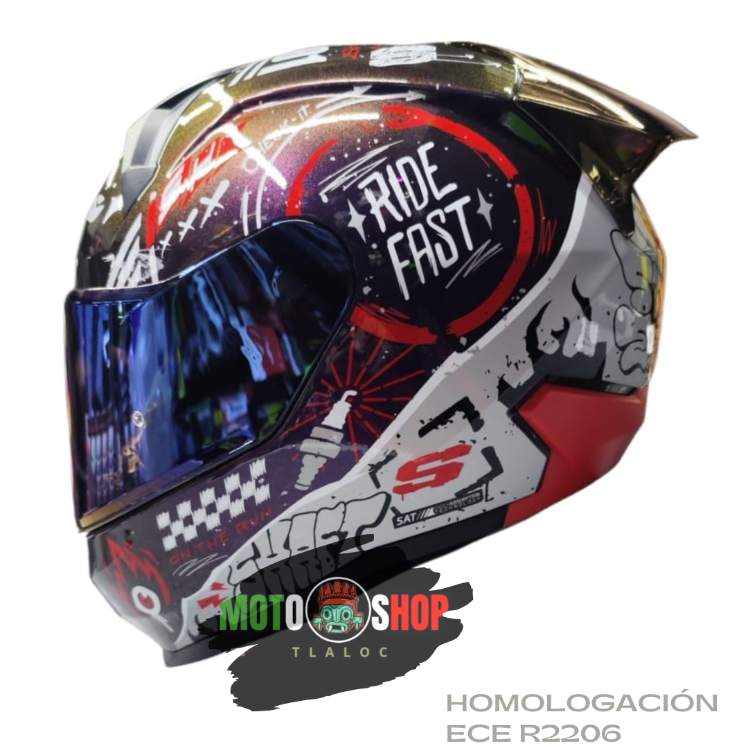 CASCO INTEGRAL SHAFT SH-560 MOTION ROJO CAMALEON