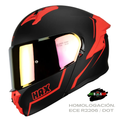 CASCO ABATIBLE HAX OBSIDIAN NEGRO ROJO MATE