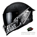 CASCO INTEGRAL HAX BLACK PEARL BANDIT NEGRO BLANCO MATE