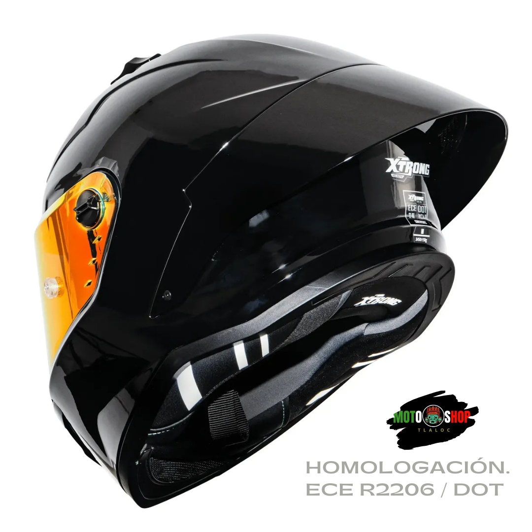 CASCO XTRONG INTEGRAL XTR352 R1 NEGRO SOLID BRILLOSO