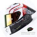 CASCO XTRONG INTEGRAL XTR352 R1 LUSAIL BLANCO ROJO BRILLOSO