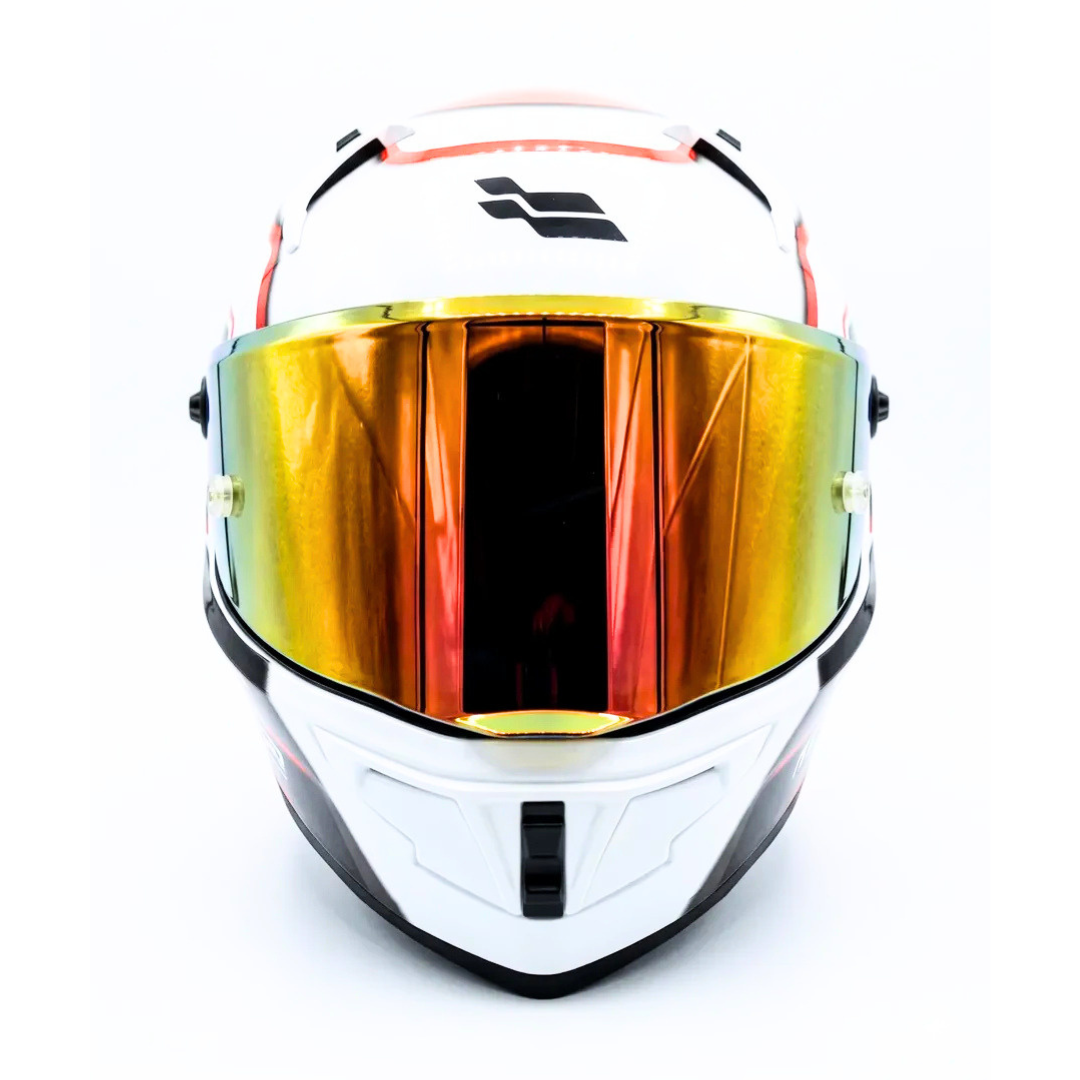 CASCO XTRONG INTEGRAL XTR352 R1 LUSAIL BLANCO ROJO BRILLOSO