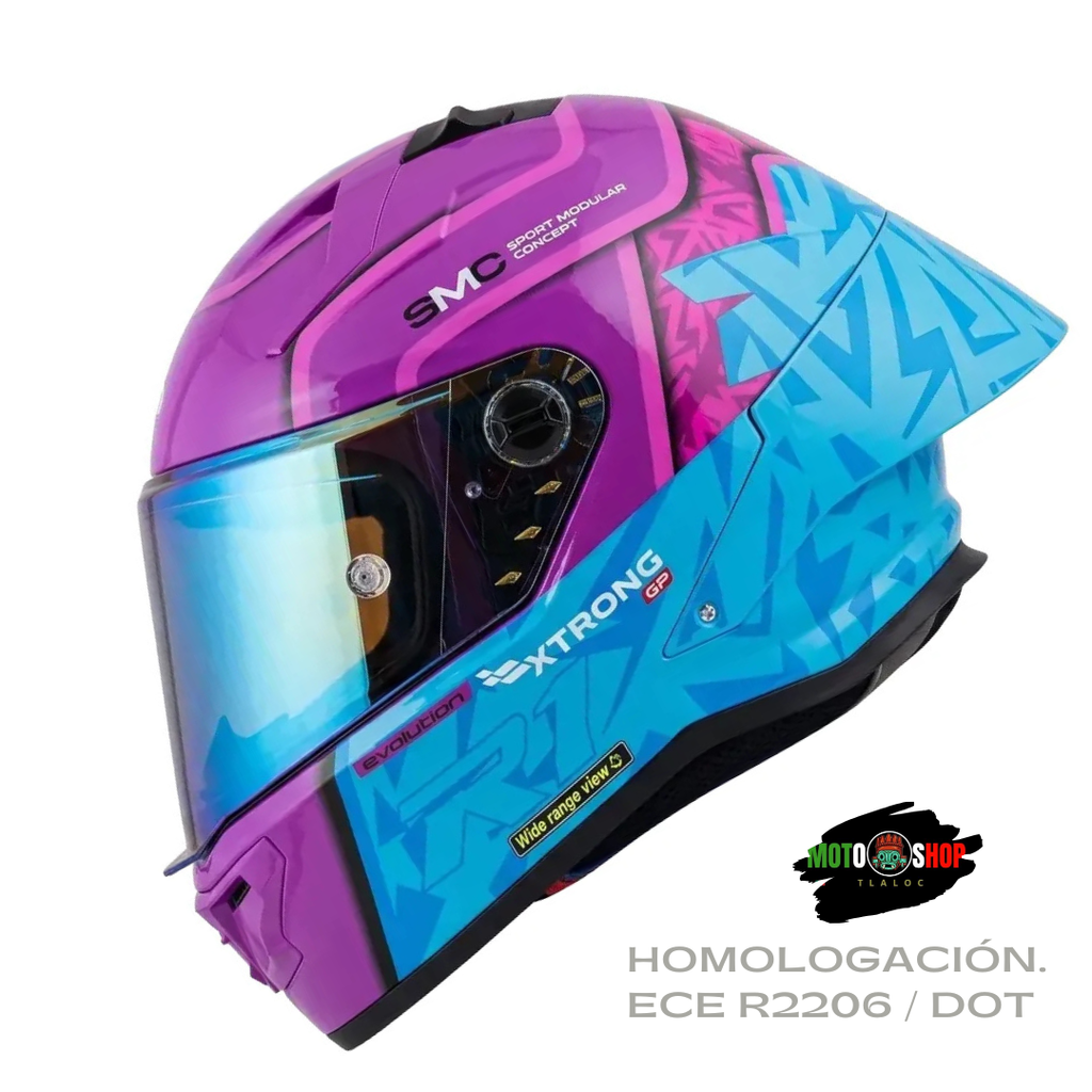CASCO XTRONG INTEGRAL XTR352 R1 LUSAIL TURQUESA BRILLOSO