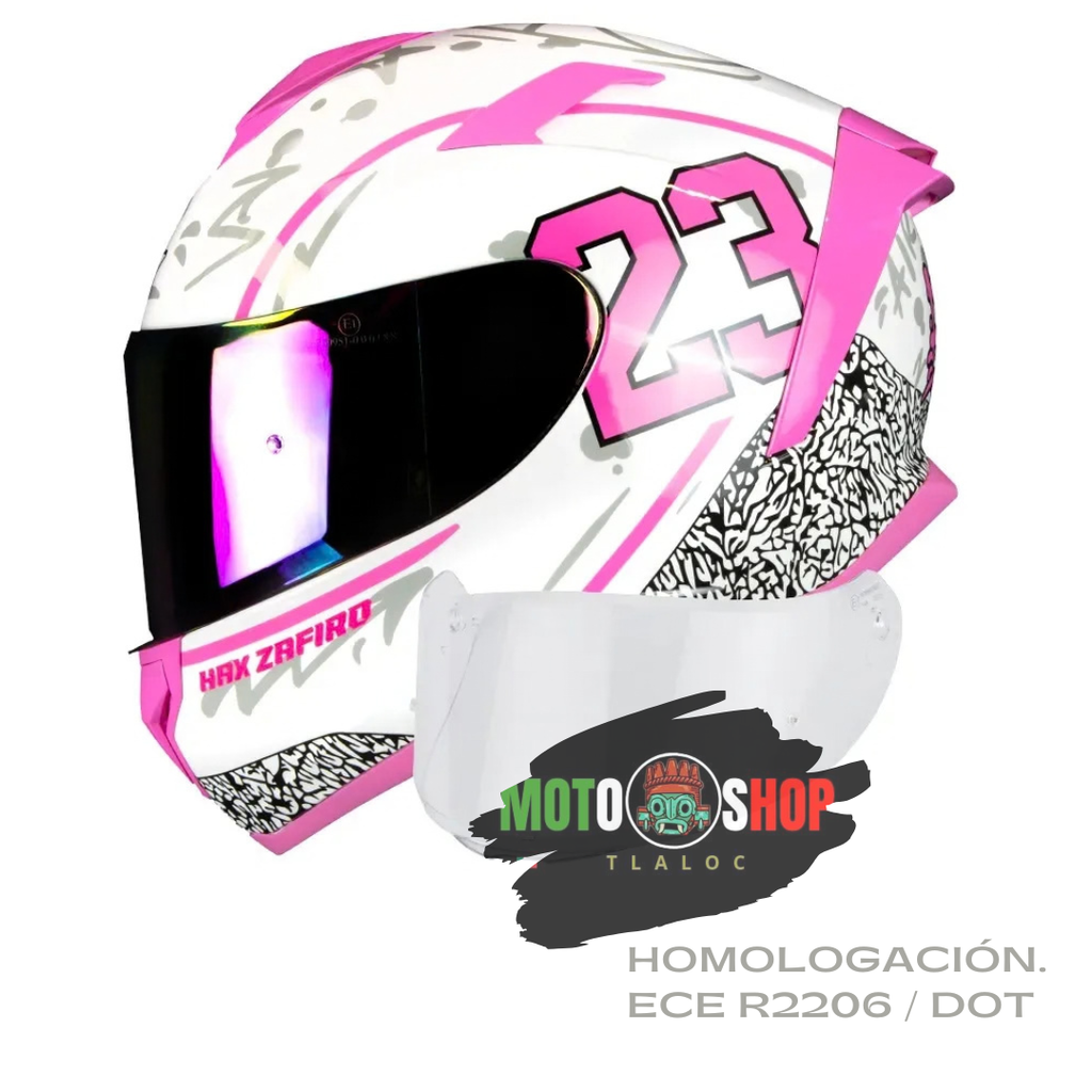 CASCO INTEGRAL HAX ZAFIRO DUNK (23) BLANCO BRILLOSO