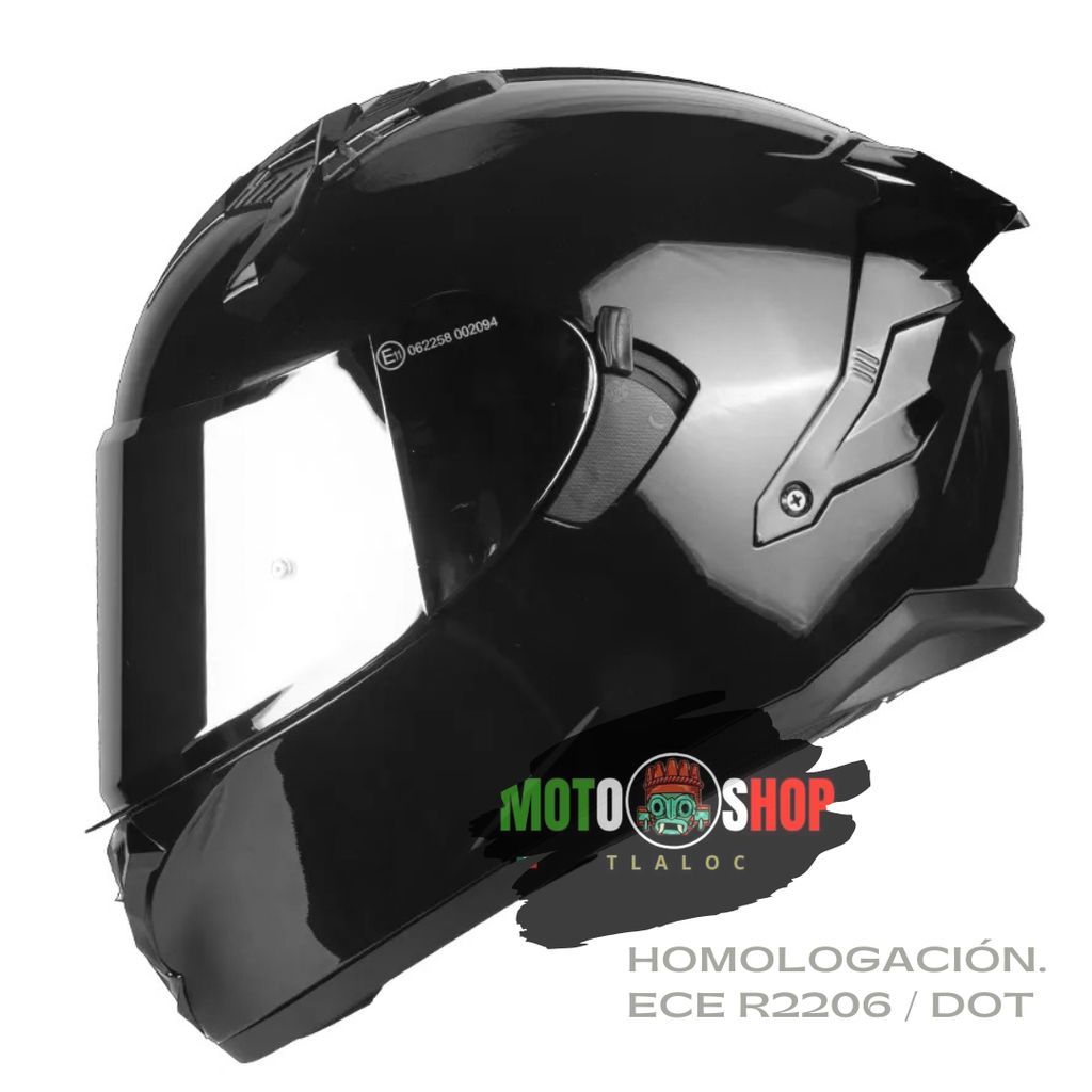 CASCO INTEGRAL HAX OBSIDIAN PRO NEGRO SOLID BRILLOSO