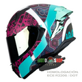 CASCO INTEGRAL HAX OBSIDIAN HUICHOL AQUA MATE