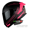 CASCO INTEGRAL HAX OBSIDIAN NEGRO ROSA MATE