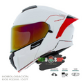 CASCO ABATIBLE XTRONG XTR-128 PHANTOM FLOWING BLANCO ROJO BRILLOSO