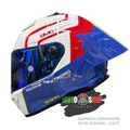 CASCO XTRONG INTEGRAL XTR352 LUSAIL BLANCO AZUL BRILLOSO