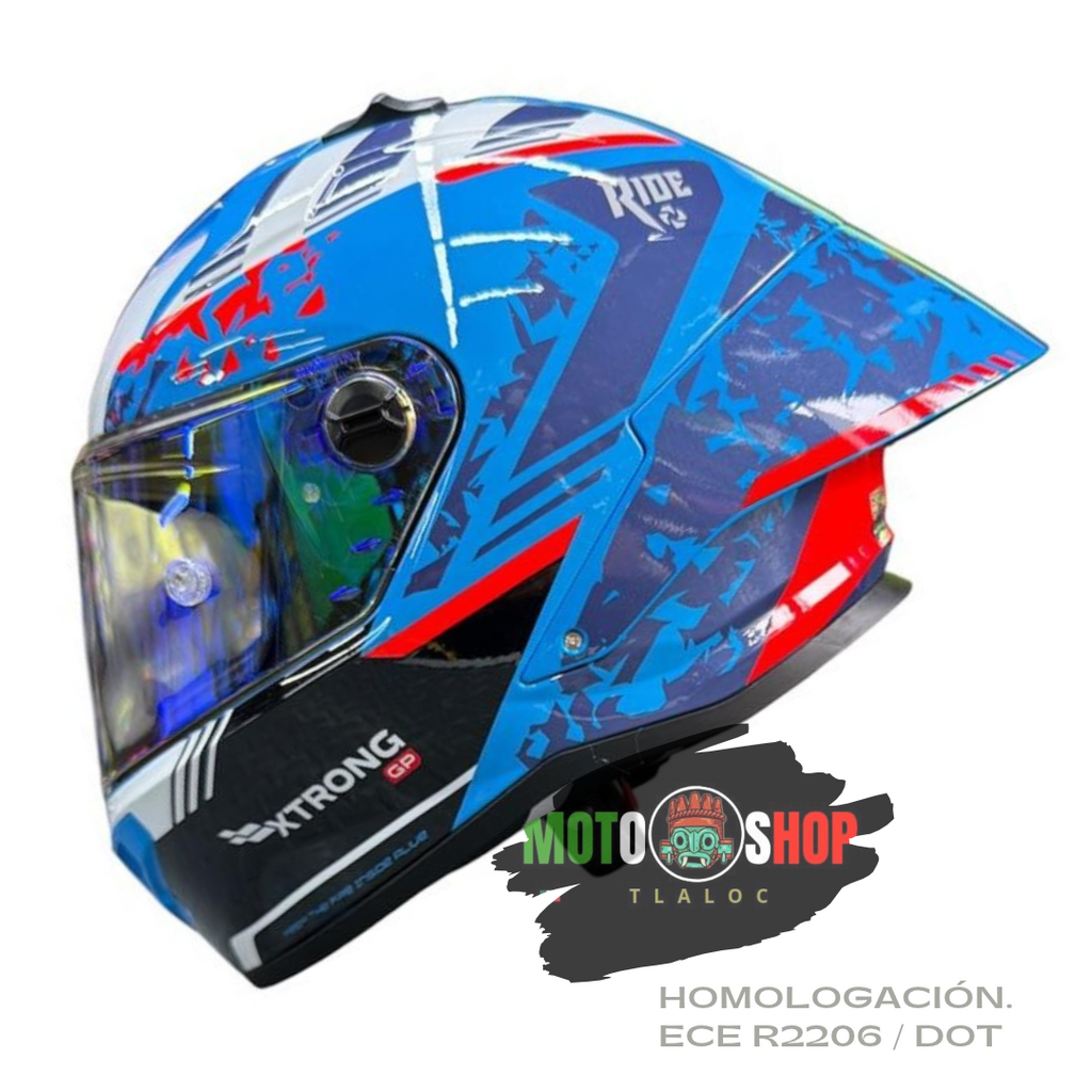 CASCO XTRONG INTEGRAL XTR352 R1 FRAGMENT AZUL BRILLOSO