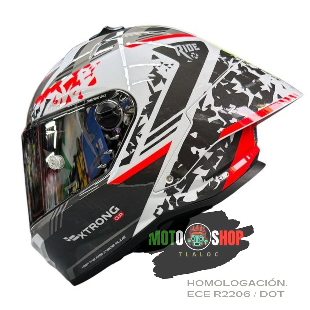 CASCO XTRONG INTEGRAL XTR352 R1 FRAGMENT BLANCO NARANJA BRILLOSO