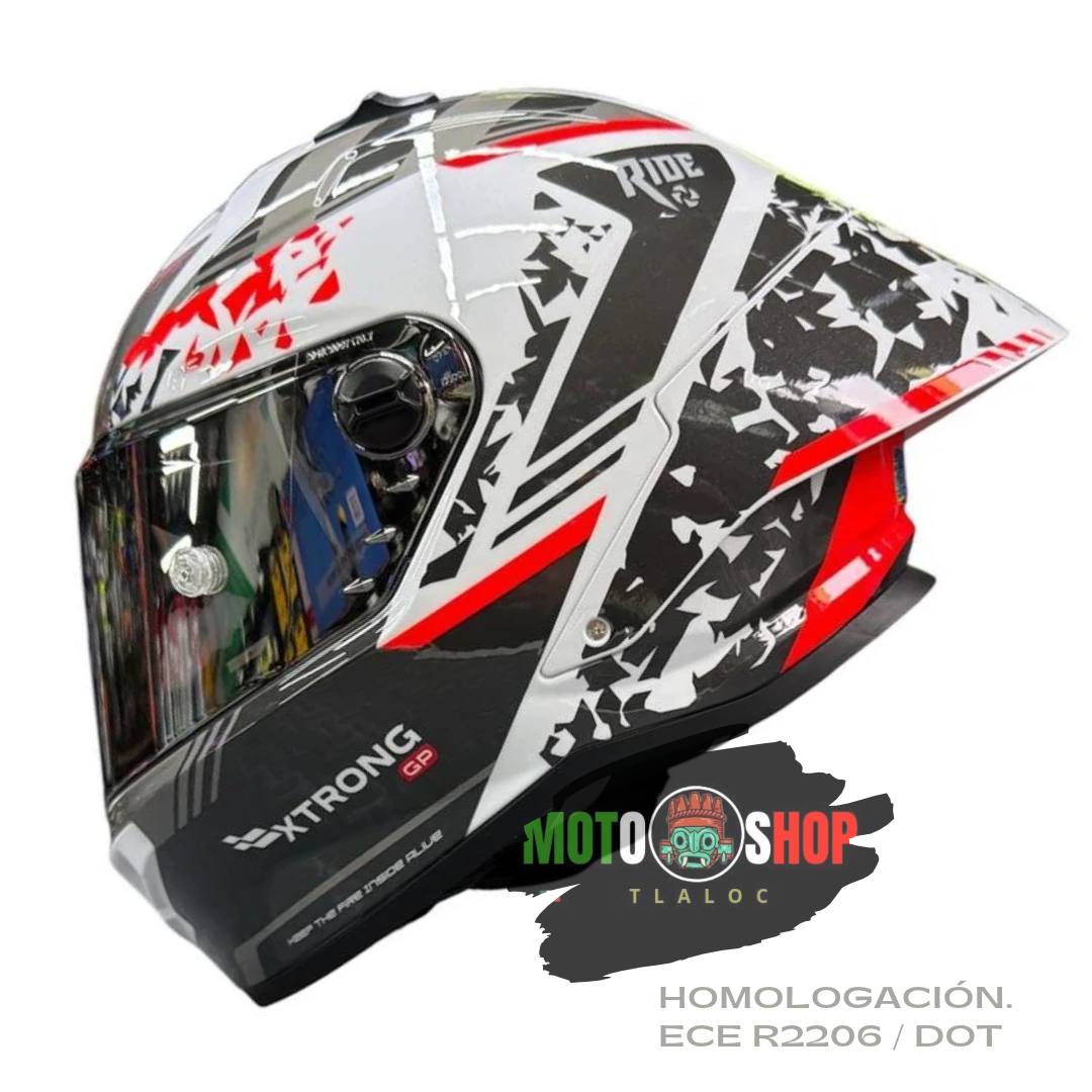 CASCO XTRONG INTEGRAL XTR352 R1 FRAGMENT BLANCO NARANJA BRILLOSO