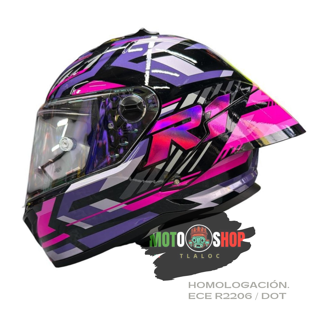 CASCO XTRONG INTEGRAL XTR352 R1 HYPERLAP MORADO BRILLOSO