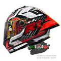 CASCO XTRONG INTEGRAL XTR352 R1 HYPERLAP ROJO /NARANJA BRILLOSO
