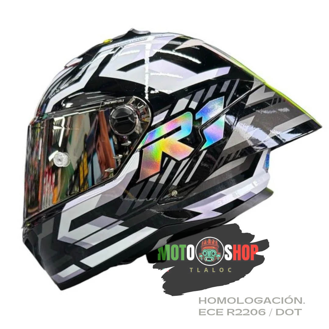 CASCO XTRONG INTEGRAL XTR352 R1 HYPERLAP GRIS / NEGRO BRILLOSO