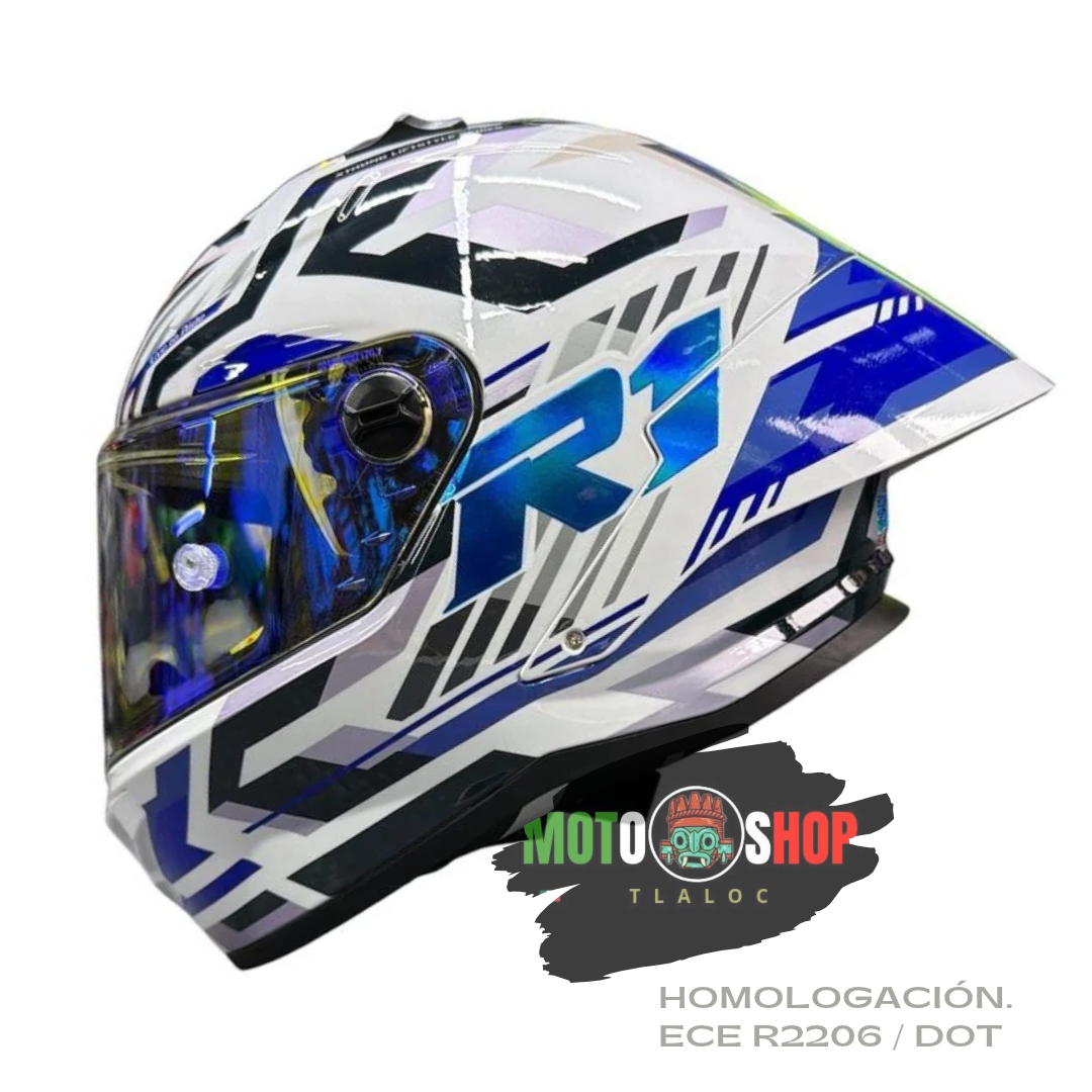 CASCO XTRONG INTEGRAL XTR352 R1 HYPERLAP AZUL BRILLOSO