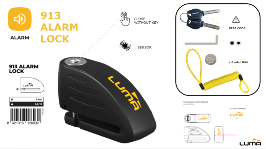 CANDADO DE DISCO 913 ALARM LOCK LUMA