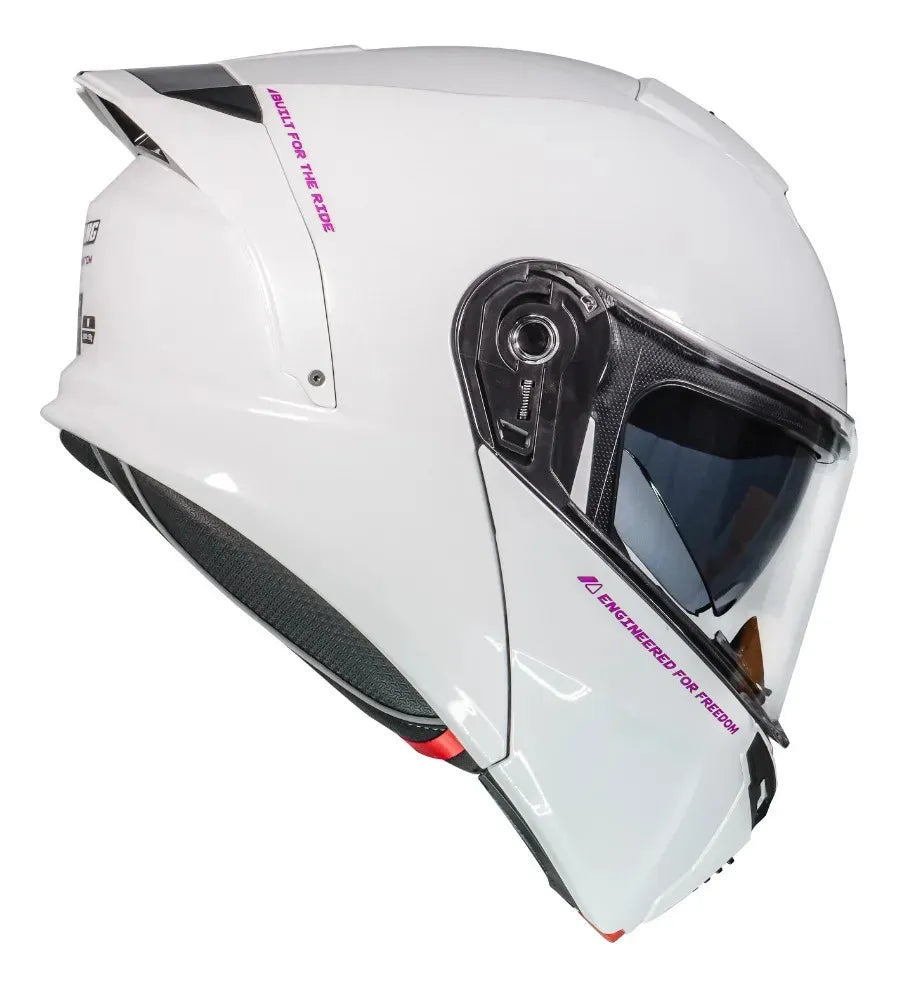 CASCO ABATIBLE XTRONG XTR-128 PHANTOM BLANCO SOLID BRILLOSO