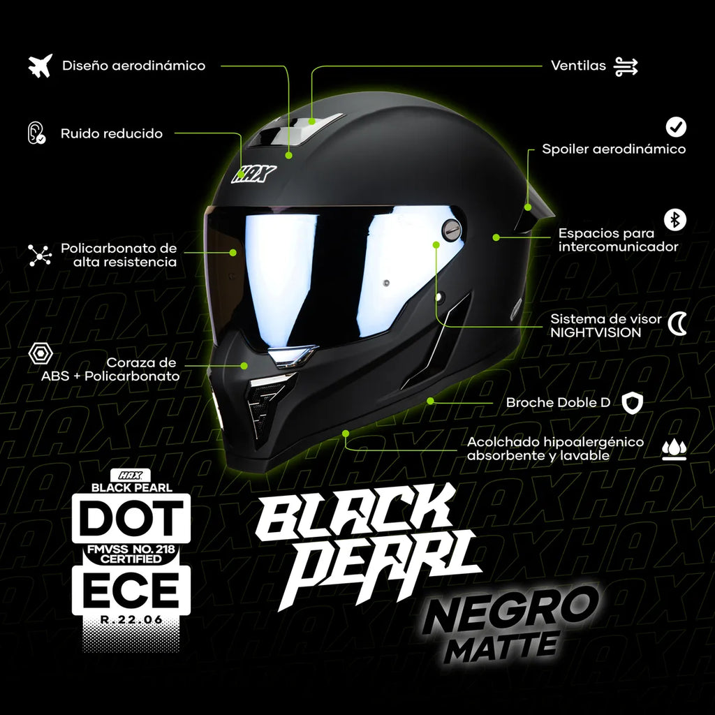 CASCO INTEGRALHAX BLACK PEARL SOLID NEGRO MATE