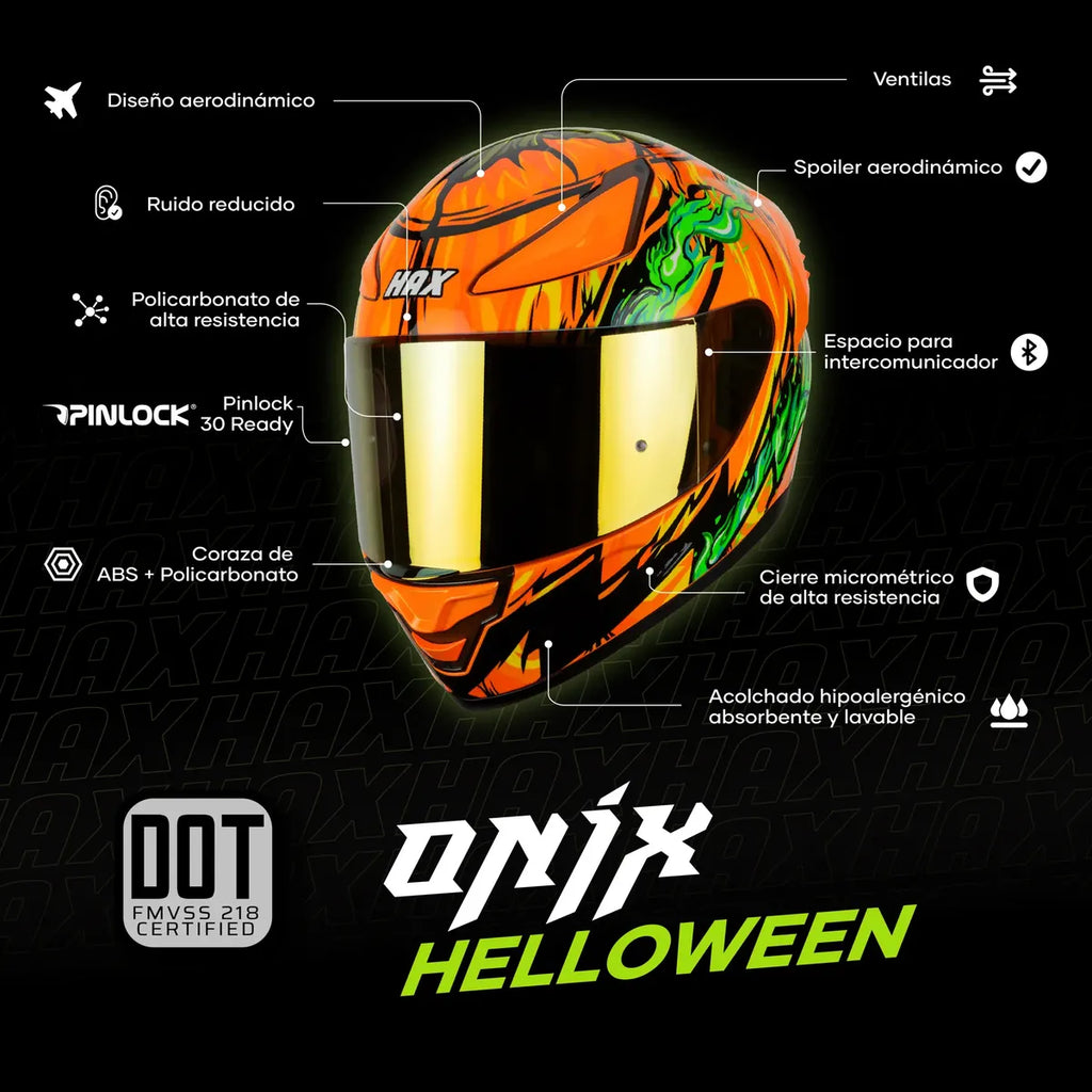 CASCO INTEGRAL HAX ONIX HALLOOWEN BRILLOSO