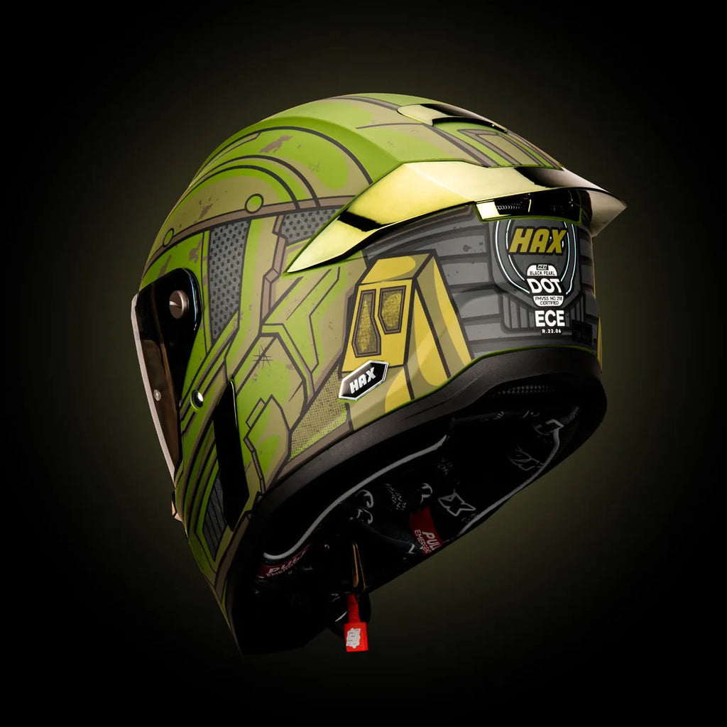 CASCO INTEGRAL HAX BLACK PEARL APARTAN VERDE MATE