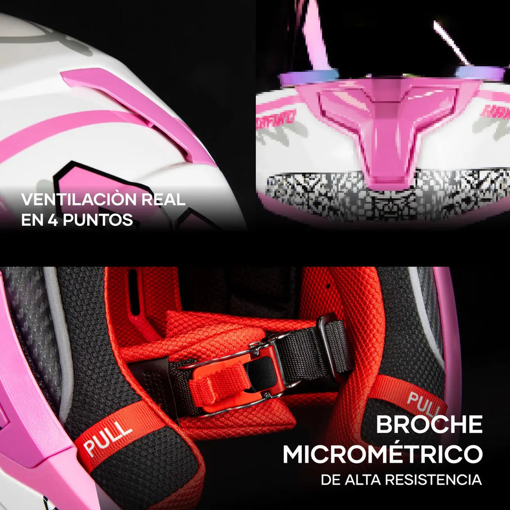 CASCO INTEGRAL HAX ZAFIRO DUNK (23) BLANCO BRILLOSO