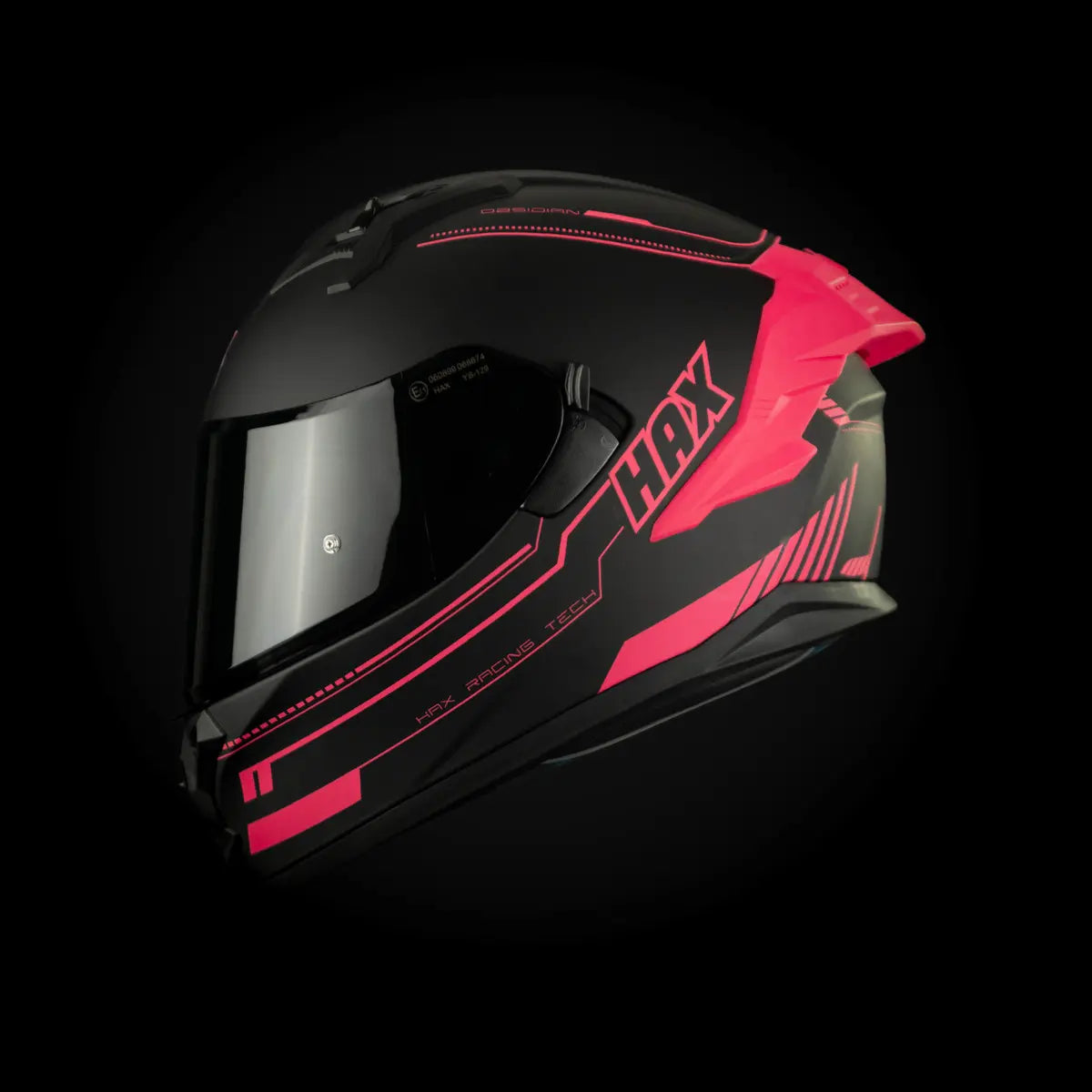 CASCO INTEGRAL HAX OBSIDIAN NEGRO ROSA MATE
