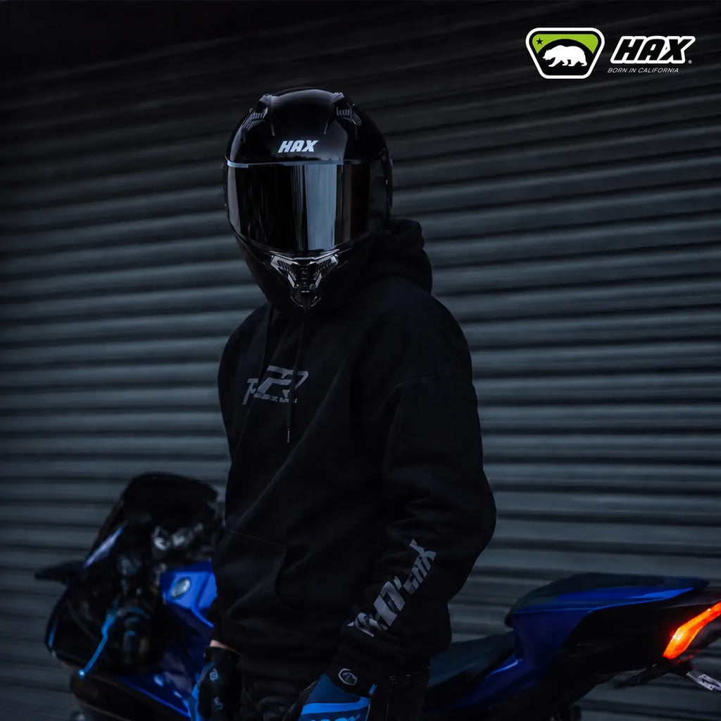 CASCO INTEGRAL HAX OBSIDIAN PRO NEGRO SOLID BRILLOSO