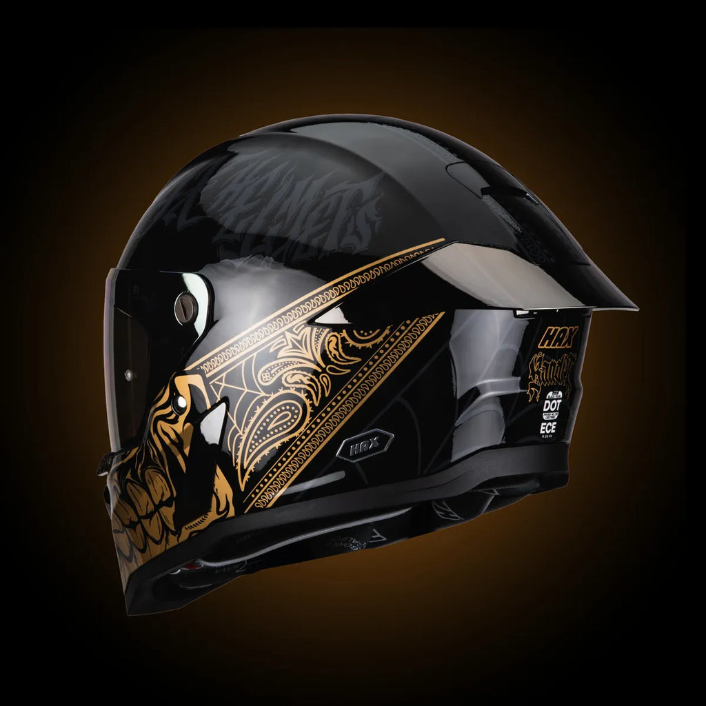 CASCO INTEGRALHAX BLACK PEARL BANDIT NEGRO DORADO BRILLOSO