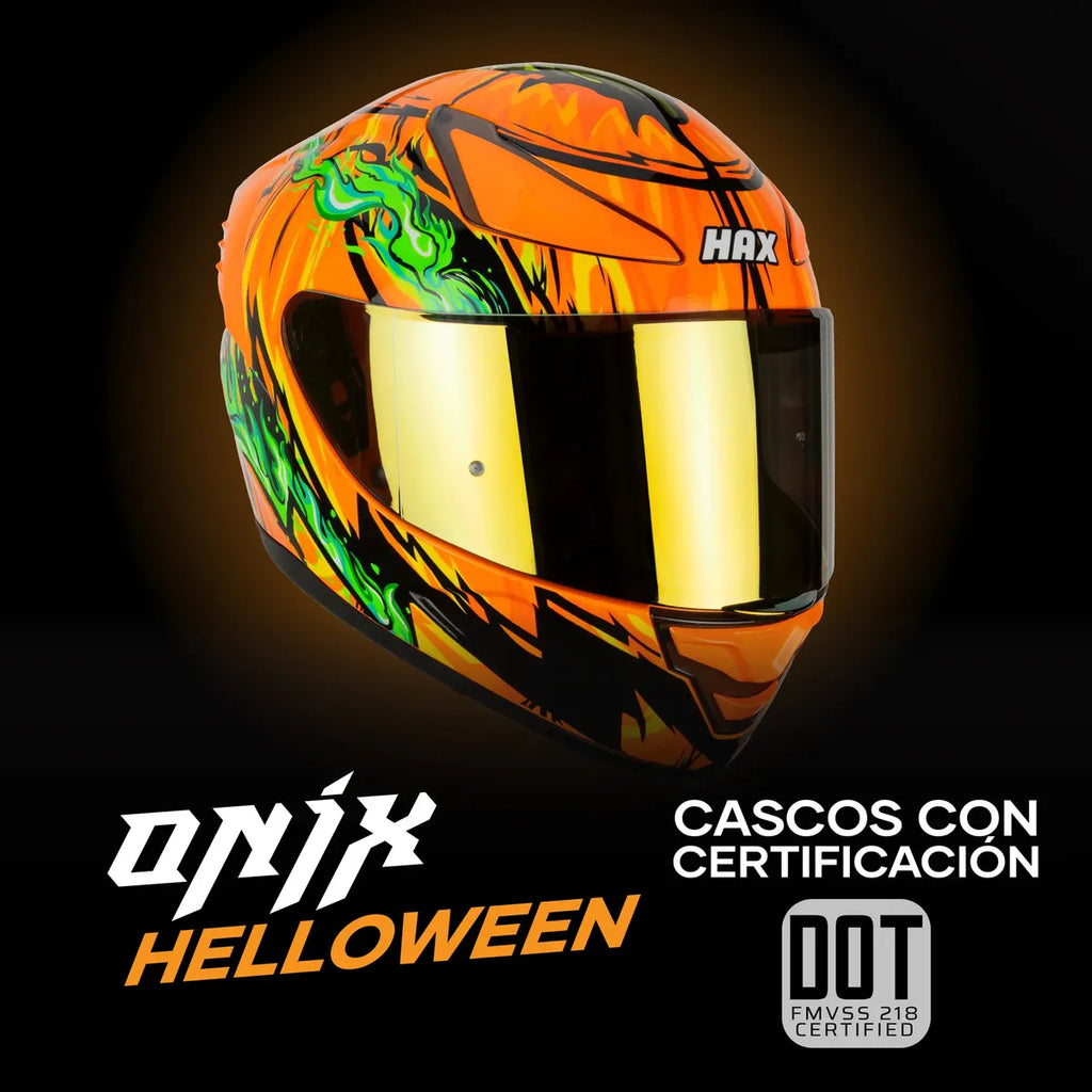 CASCO INTEGRAL HAX ONIX HALLOOWEN BRILLOSO