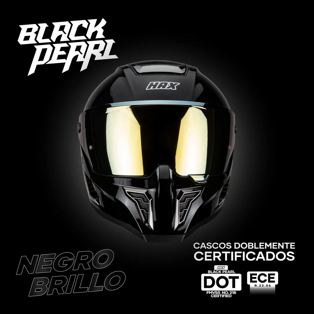 CASCO INTEGRALHAX BLACK PEARL SOLID NEGRO BRILLOSO