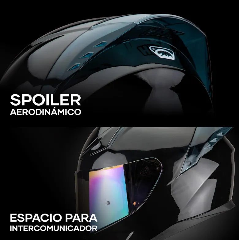 CASCO INTEGRAL HAX ONIX SOLID AURORA BRILLOSO