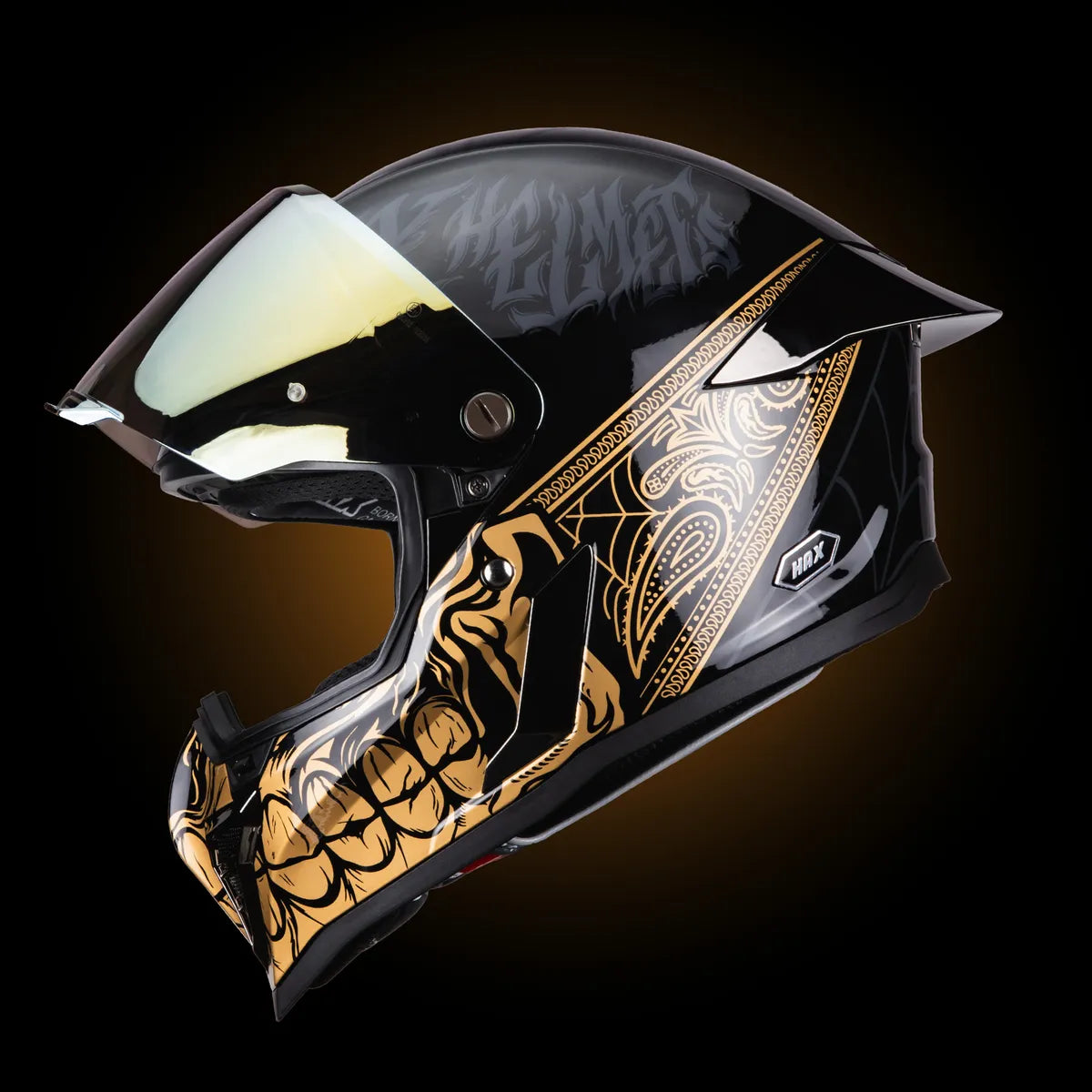 CASCO INTEGRALHAX BLACK PEARL BANDIT NEGRO DORADO BRILLOSO
