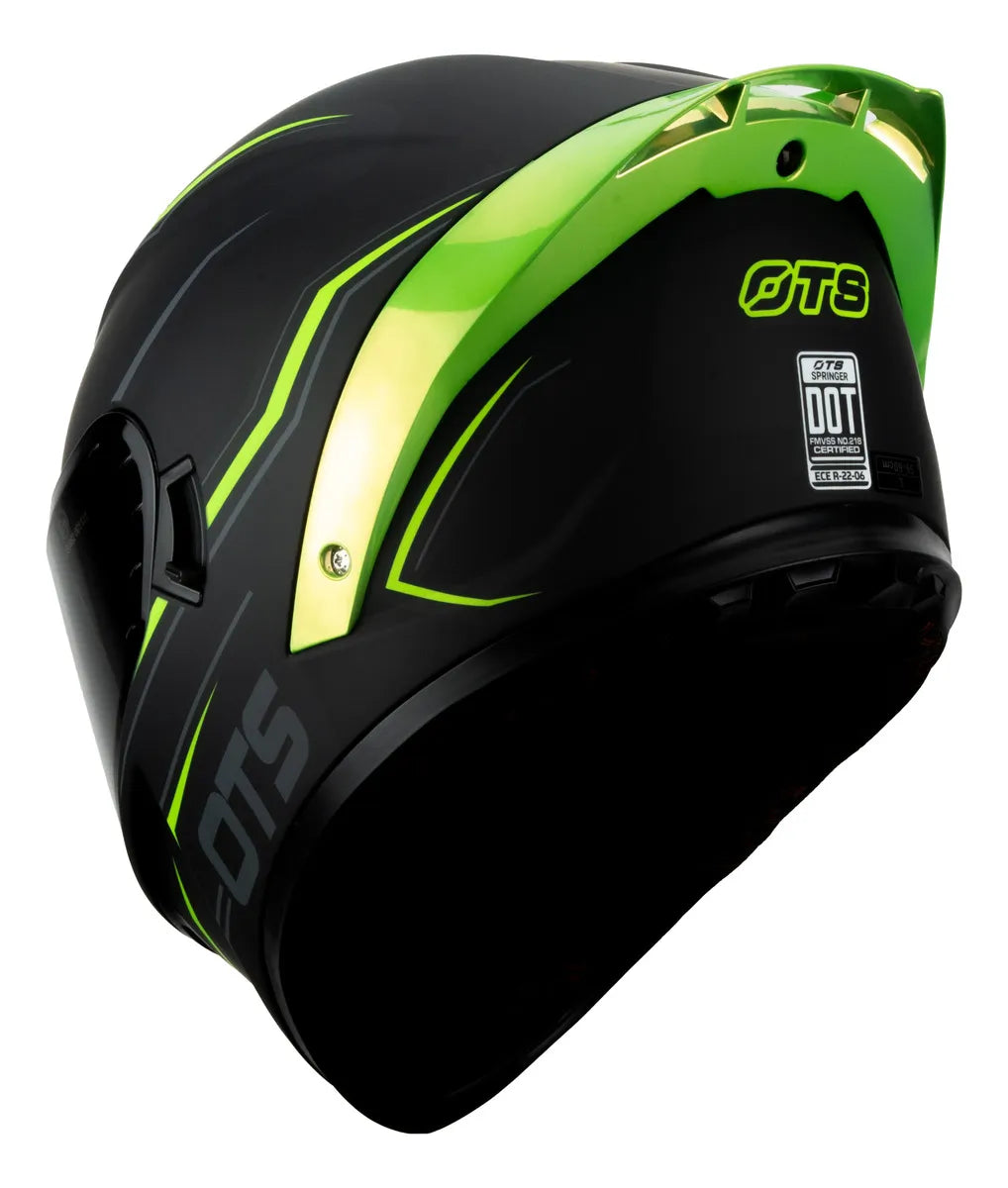 CASCO INTEGRAL HAX OTS SPRINGER NEGRO VERDE MATE