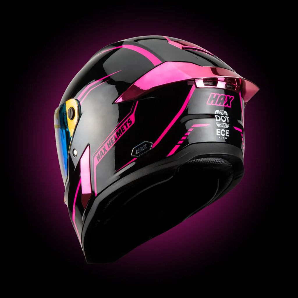 CASCO INTEGRALHAX BLACK PEARL NEGRO ROSA BRILLOSO