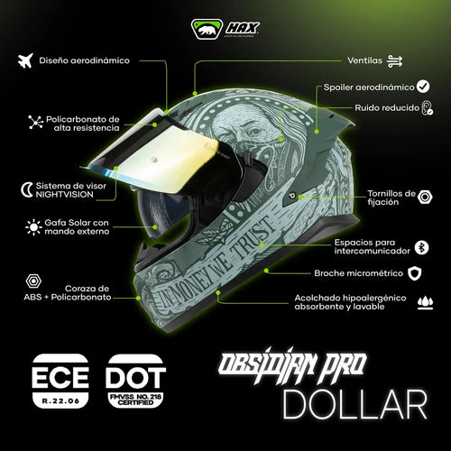 CASCO HAX INTEGRAL OBSIDIAN DOLAR MATE